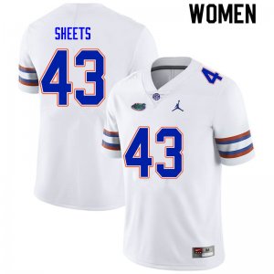 Women's Florida Gators #43 Jake Sheets NCAA Nike White Authentic Stitched College Football Jersey GYL5462CG